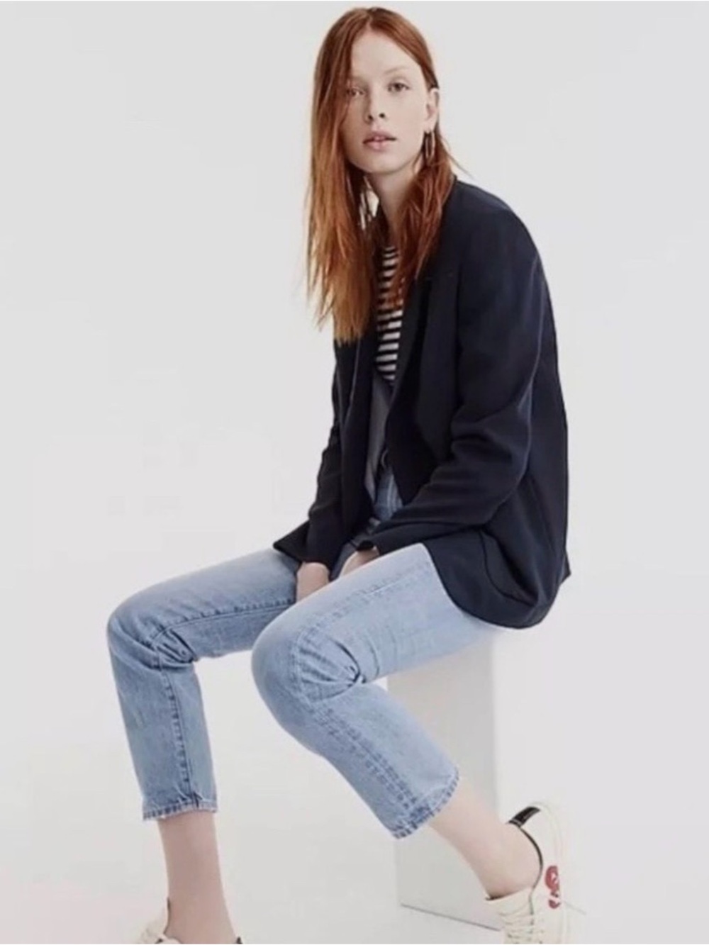 J Crew Navy Open Front Boyfriend Blazer